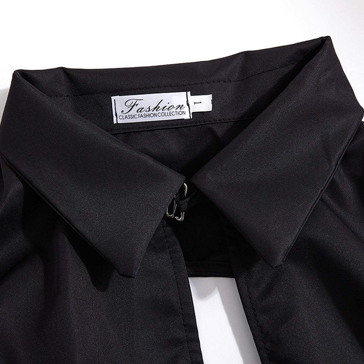 Zip-Up Open Back Bolero Shirt