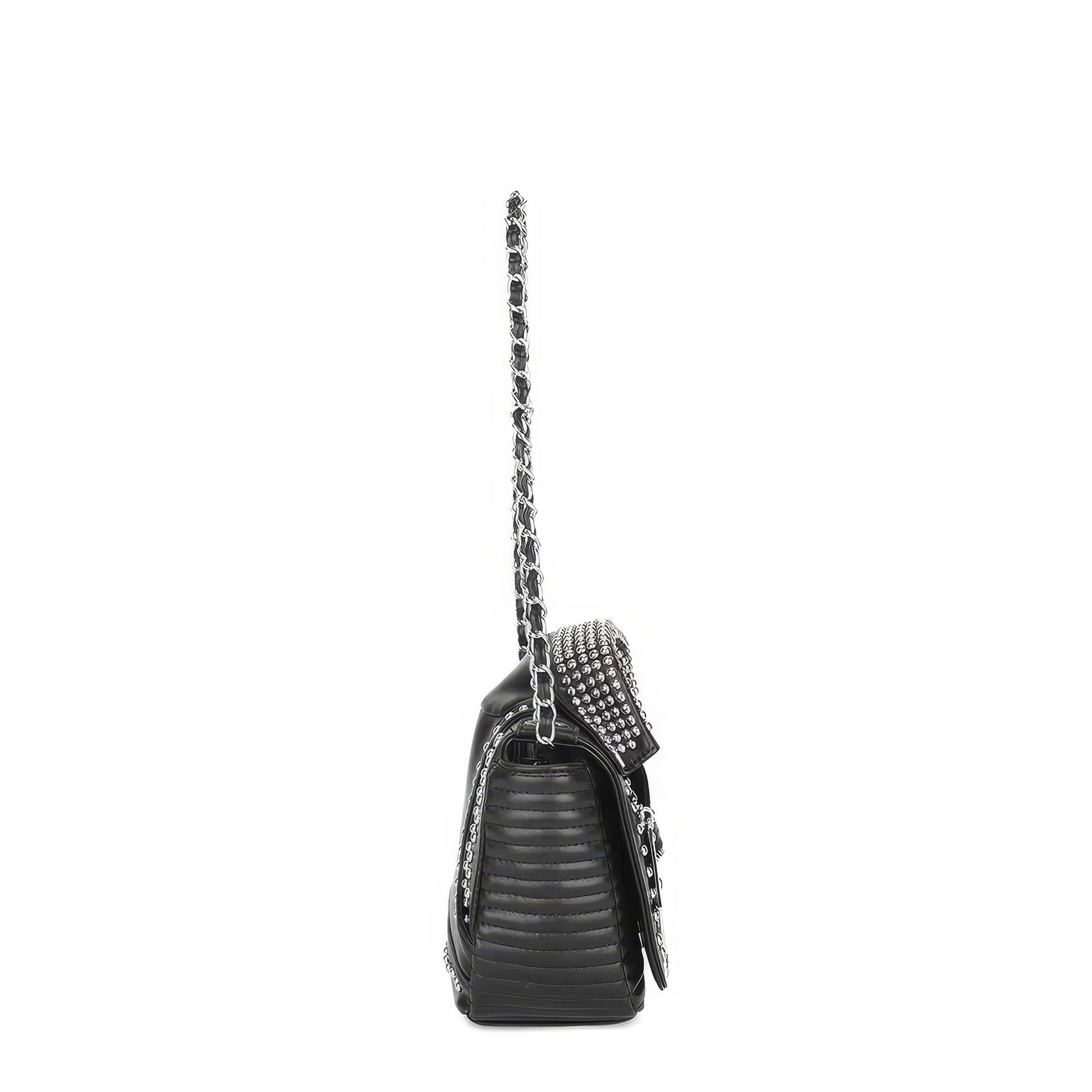 Studded Biker Jacket Chain Shoulder Bag