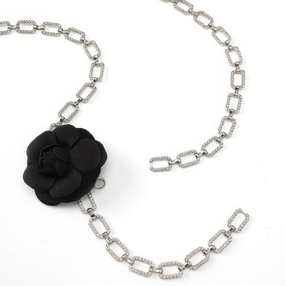 Chain Detail High-Waisted Black Shorts
