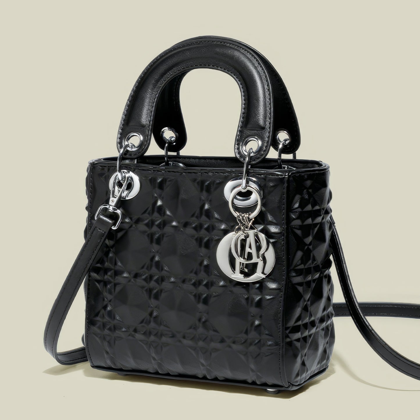 Embossed Glossy Mini Square Tote Bag