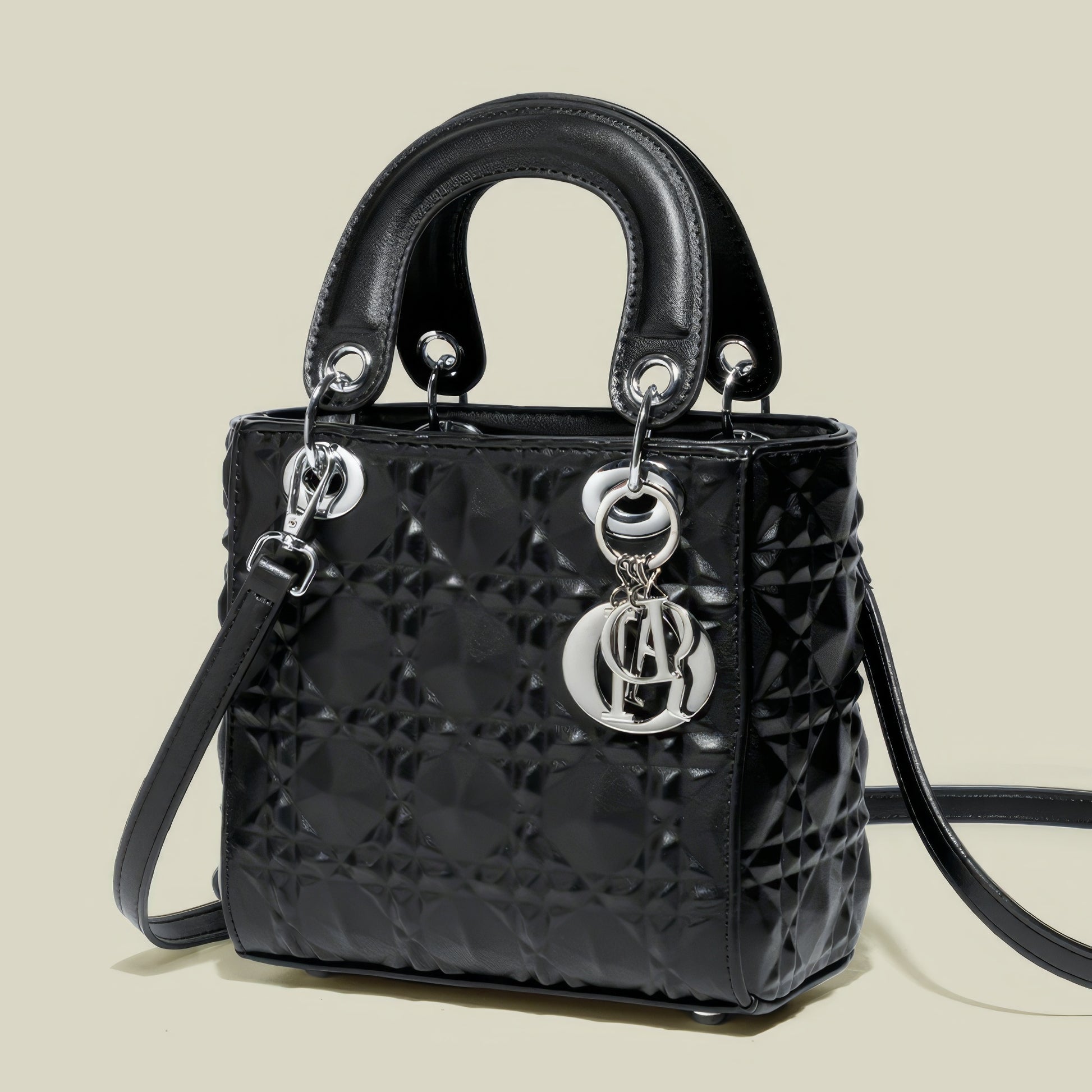 Embossed Glossy Mini Square Tote Bag