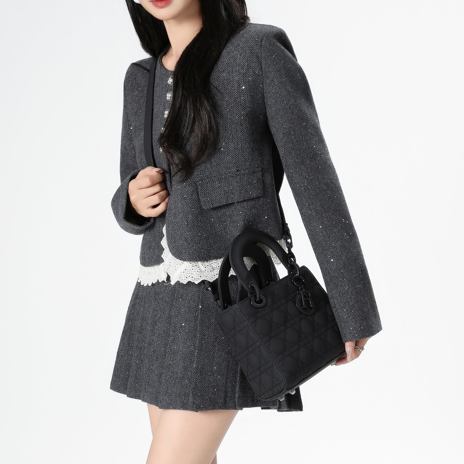 Matte Quilted Charm Mini Tote