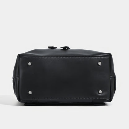 Structured Drawstring Leather Backpack