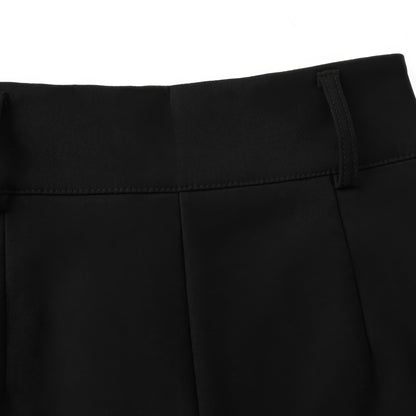 Rhinestone Grommet Belted Black Shorts