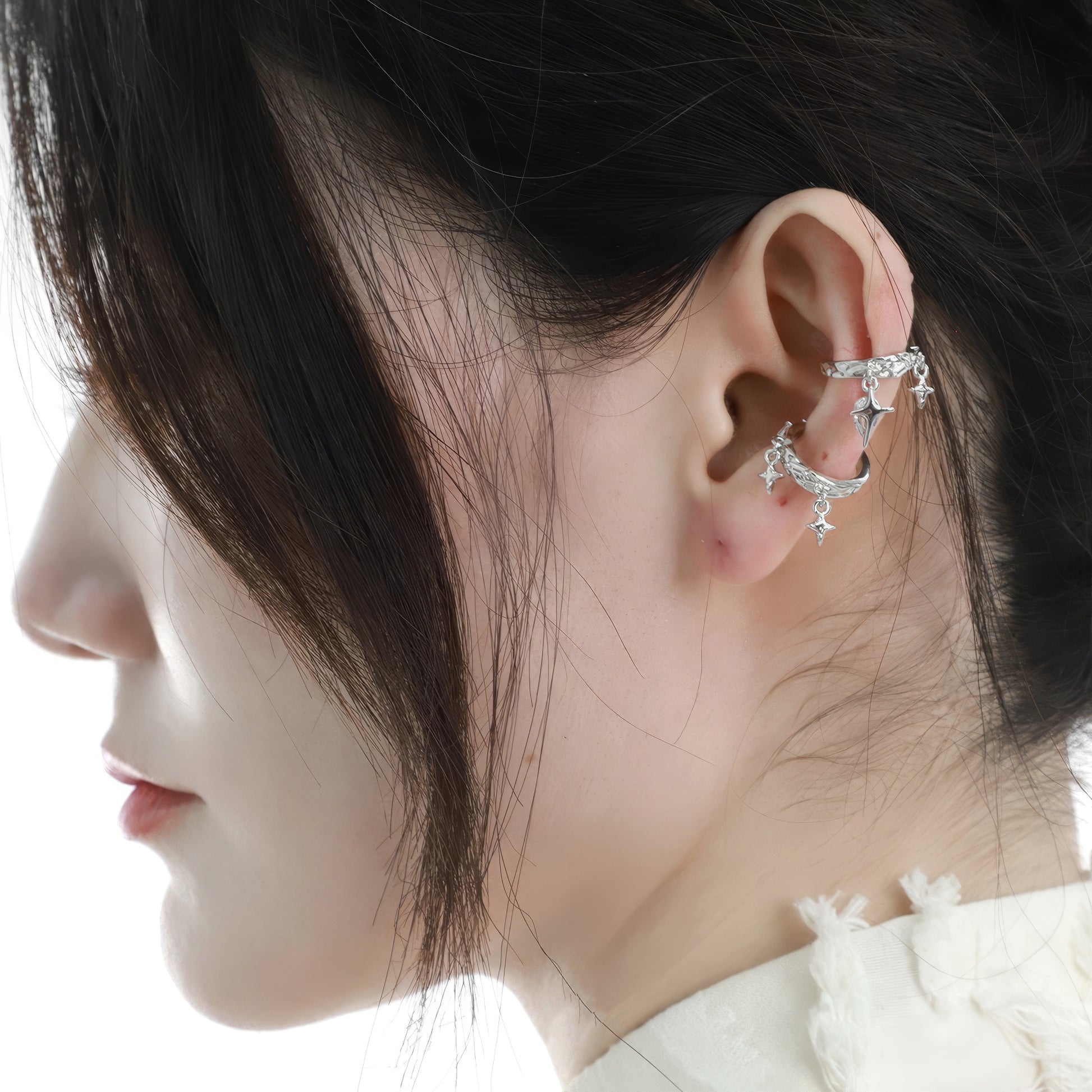 Star Charm Layered Ear Cuffs