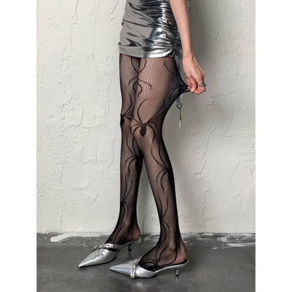 Spider Web Pattern Mesh Tights