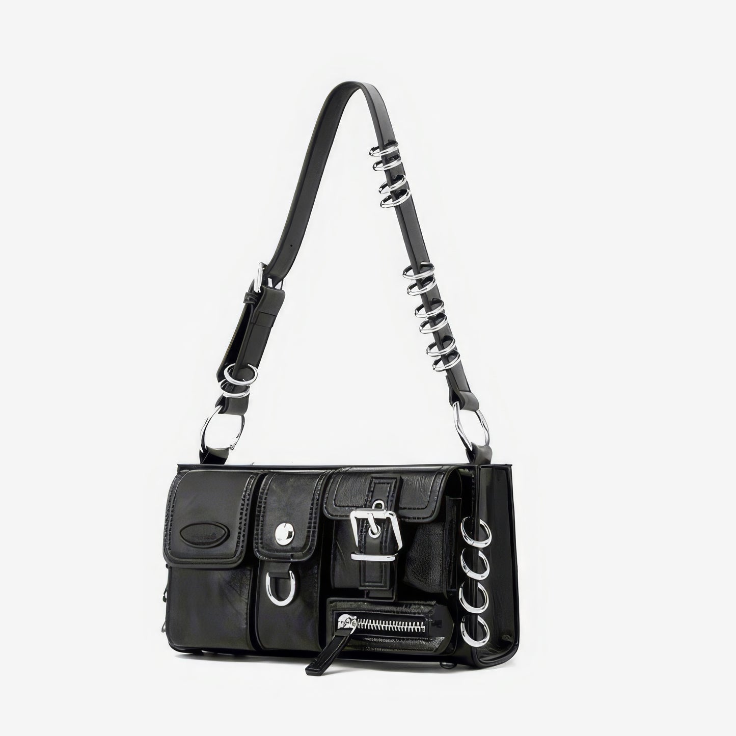 Metal Ring Buckle Detail Shoulder Bag