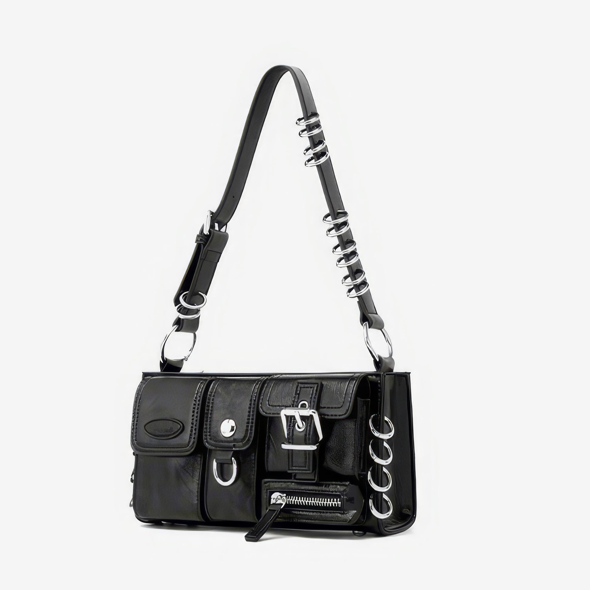 Metal Ring Buckle Detail Shoulder Bag