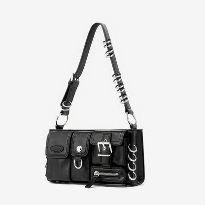 Metal Ring Buckle Detail Shoulder Bag