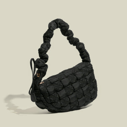 Puffy Quilted Scrunch Handle Shoulder Bag