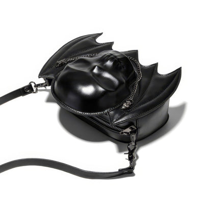 Bat Wing Skull Accent Shoulder Bag