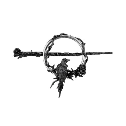 Black Rose Raven Hair Slide