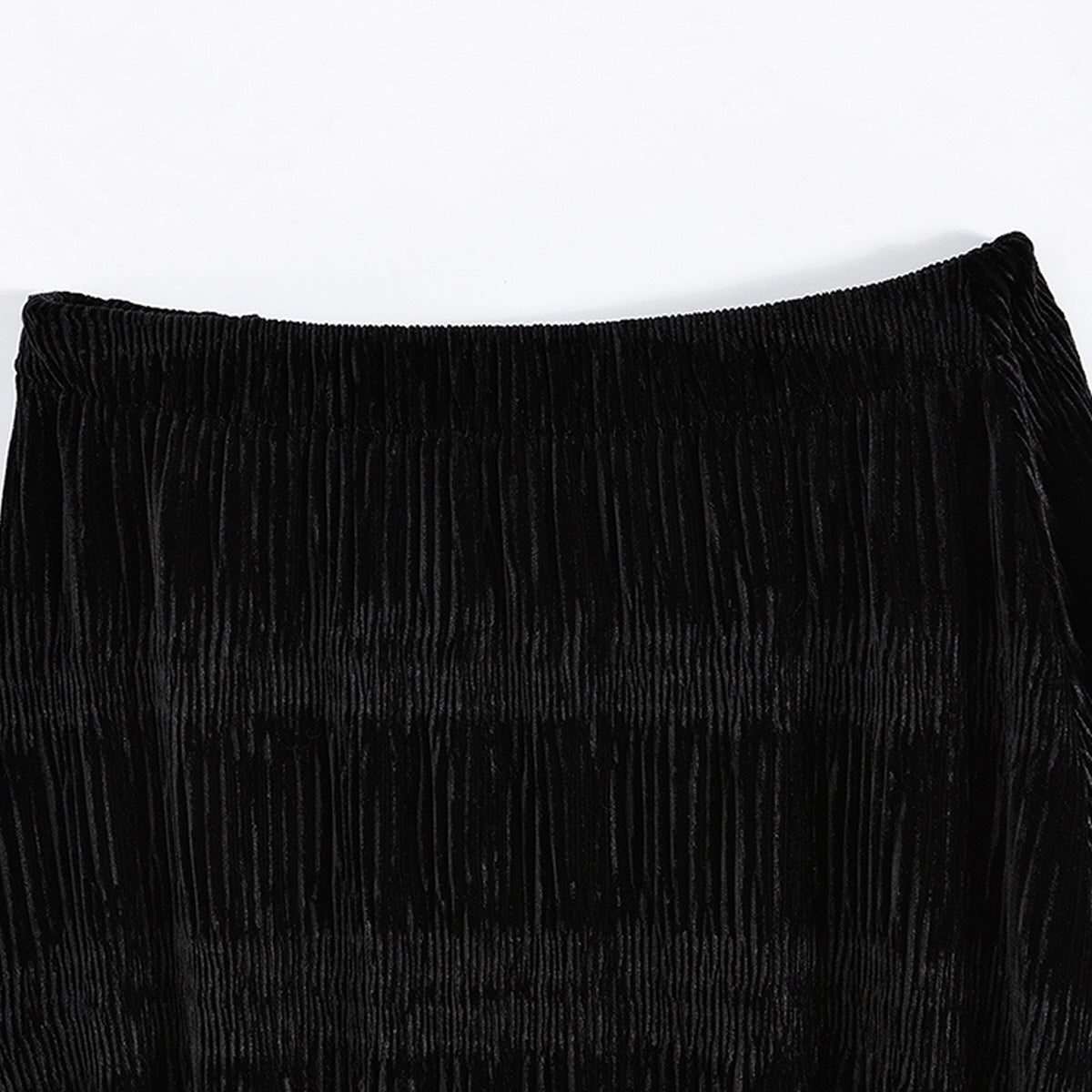 Pleated Velvet Maxi Skirt