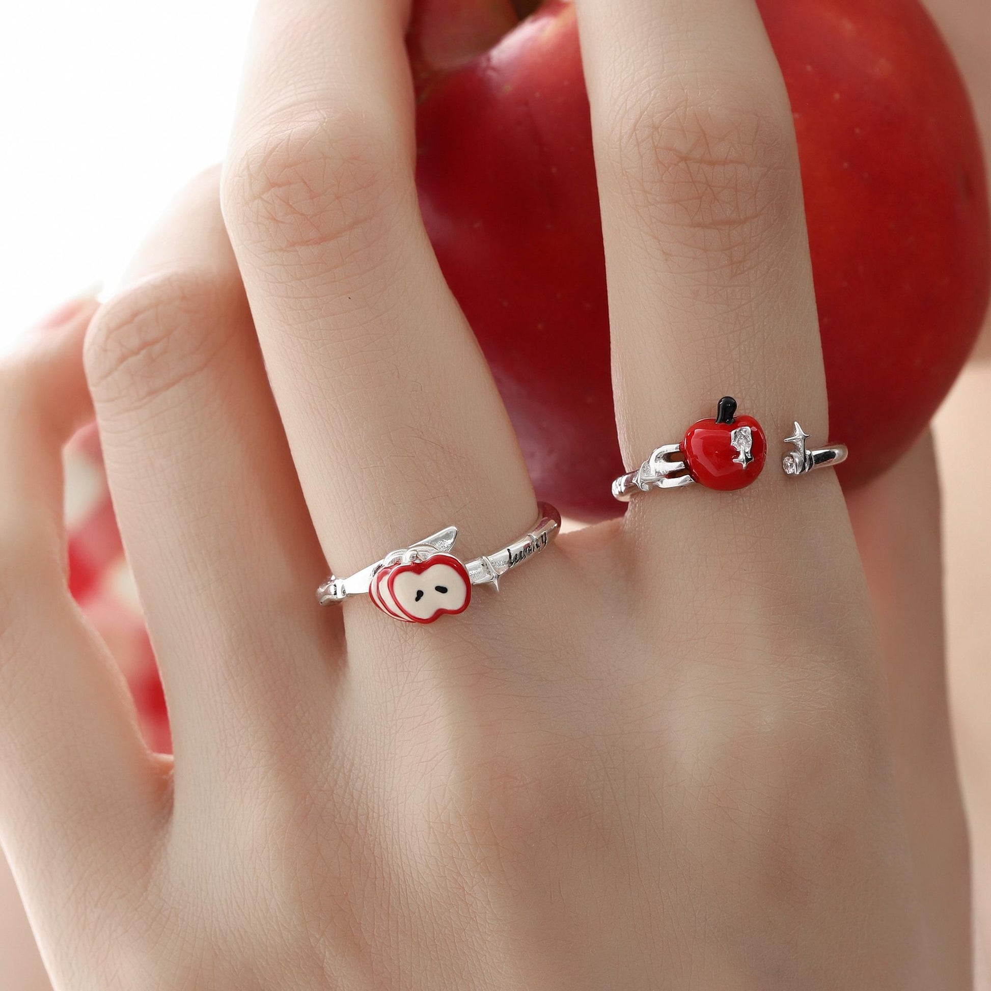 Sliced Apple Fork Ring