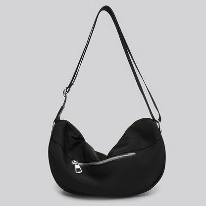 Minimal Canvas Crescent Shoulder Bag