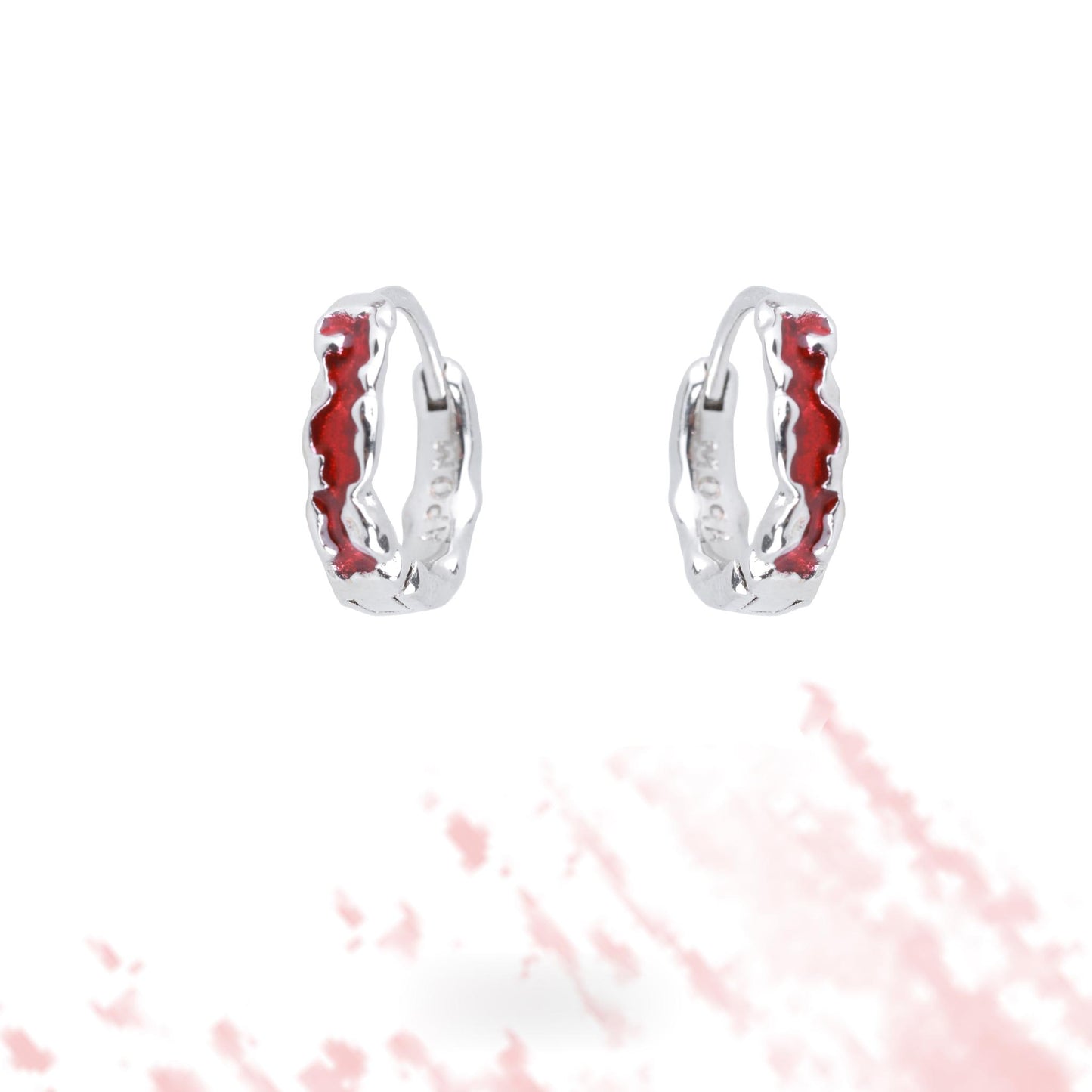 Molten Red Lava Hoop Earrings