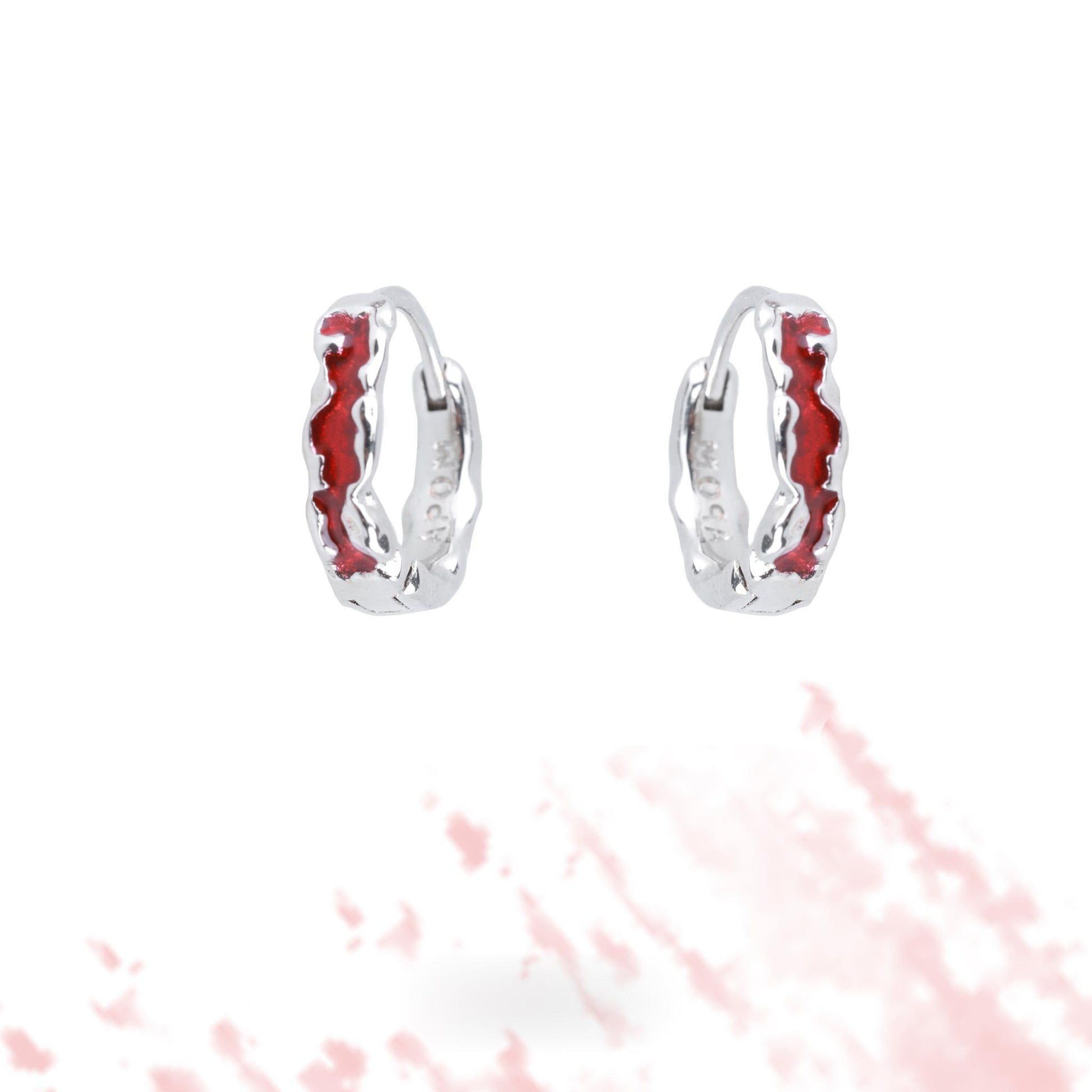 Molten Red Lava Hoop Earrings