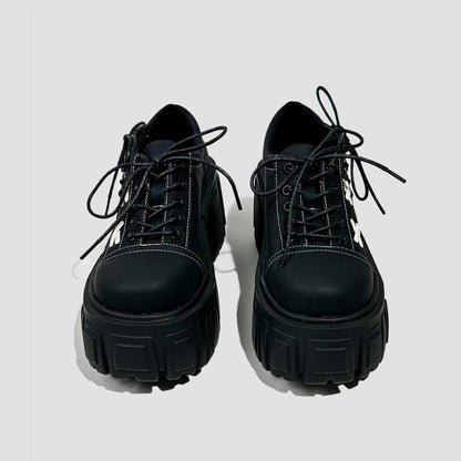 Black Stitch Detail Platform Shoes
