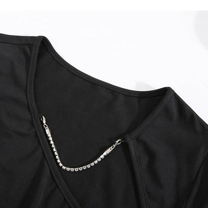 Asymmetrical Chain Cropped Top