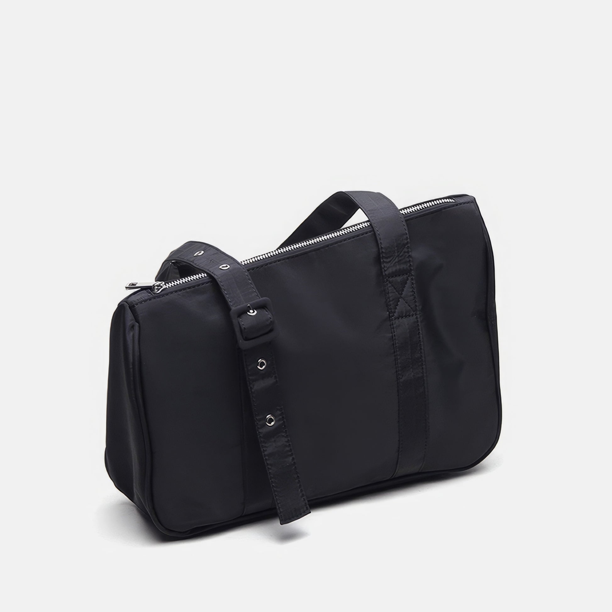Minimal Buckle Strap Nylon Tote