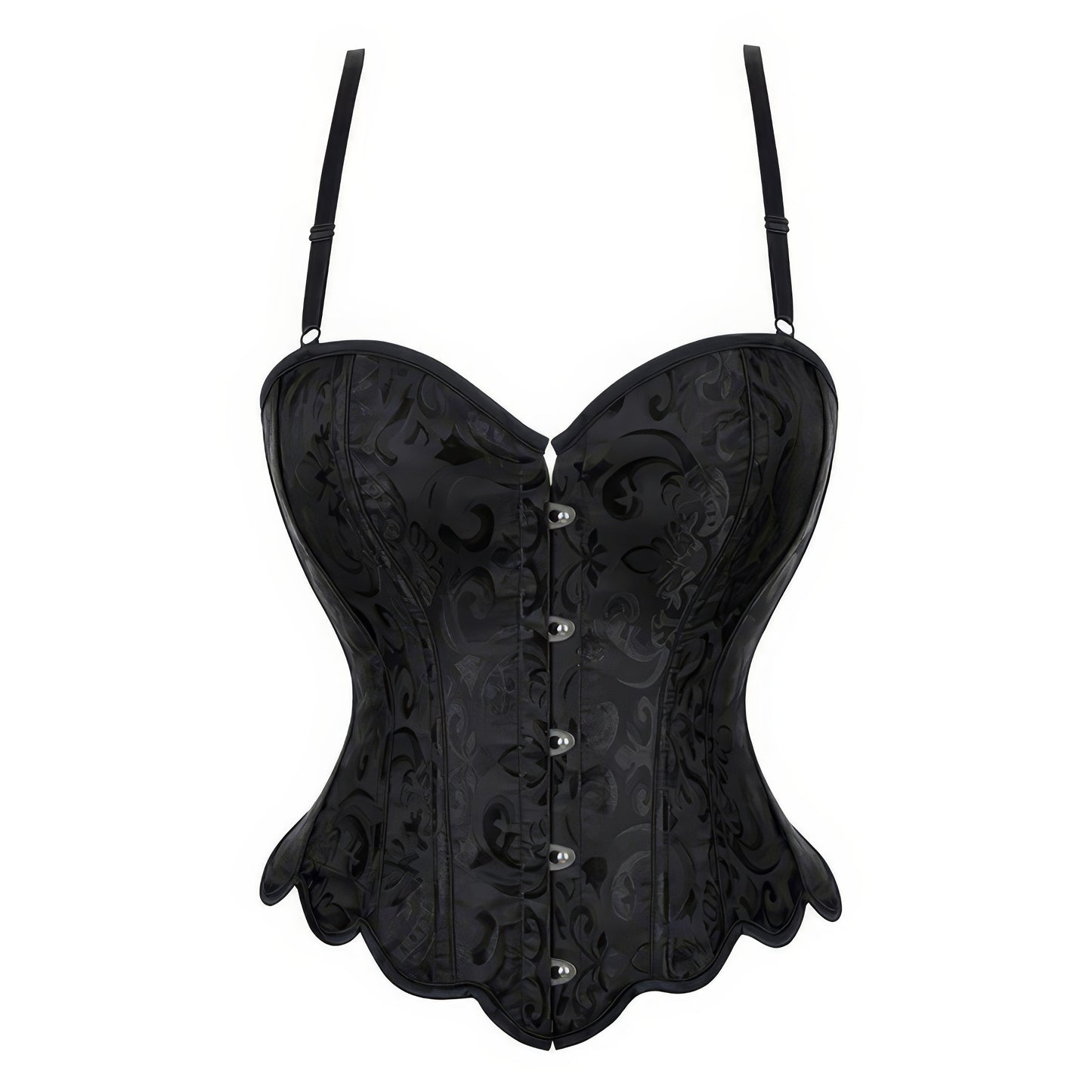 Scalloped Jacquard Sweetheart Corset Top
