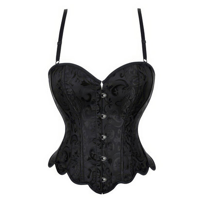 Scalloped Jacquard Sweetheart Corset Top