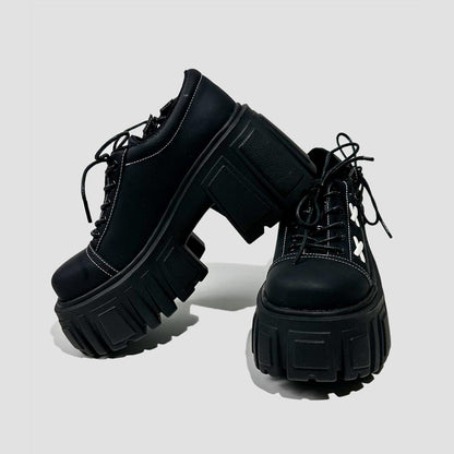 Black Stitch Detail Platform Shoes