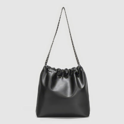 Metallic Studded Drawstring Shoulder Bag