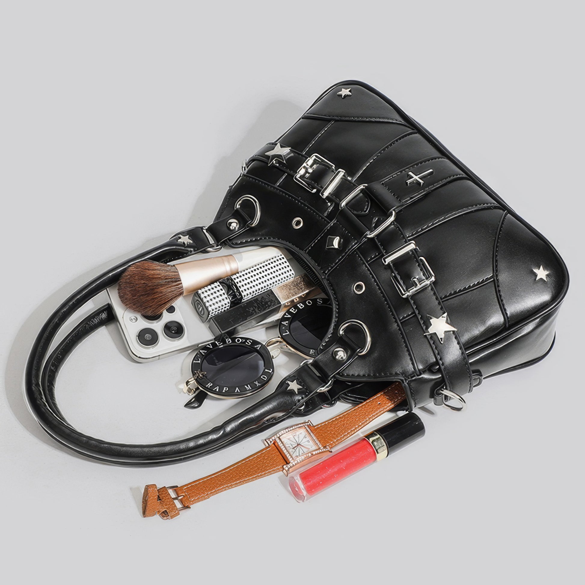 Star Rivet Buckle Detail Handbag