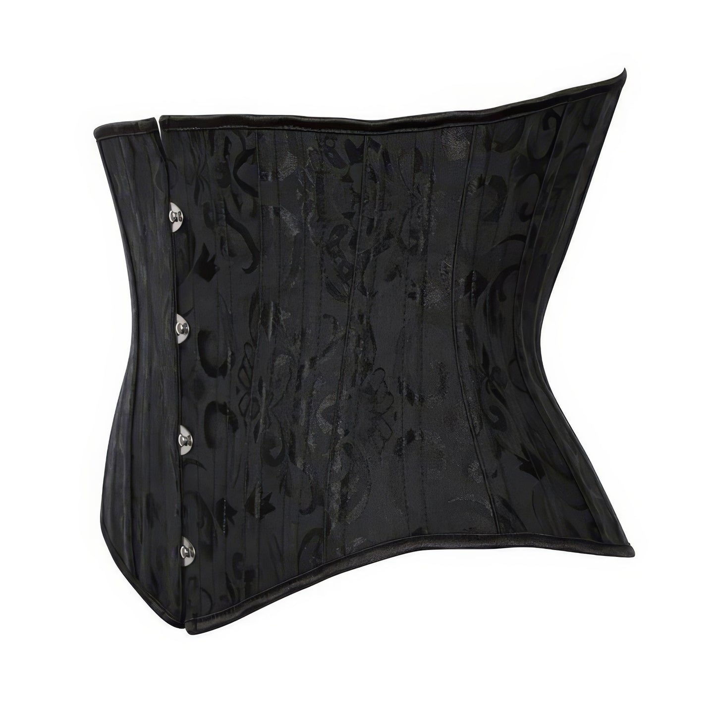 Classic Satin Lace-Up Black Corset