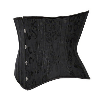 Classic Satin Lace-Up Black Corset