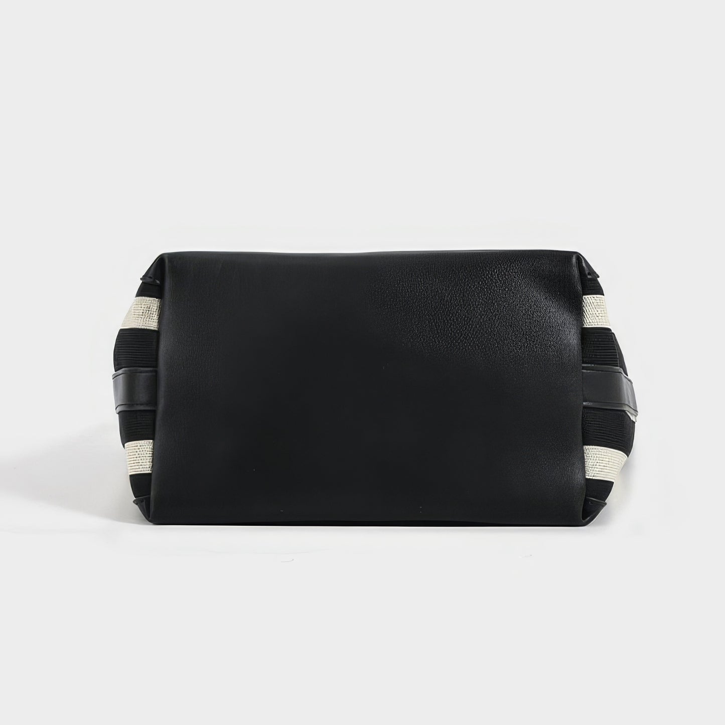 Striped Canvas Shoulder Tote Bag