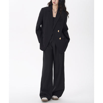 Gold Button Oversized Tailored Blazer