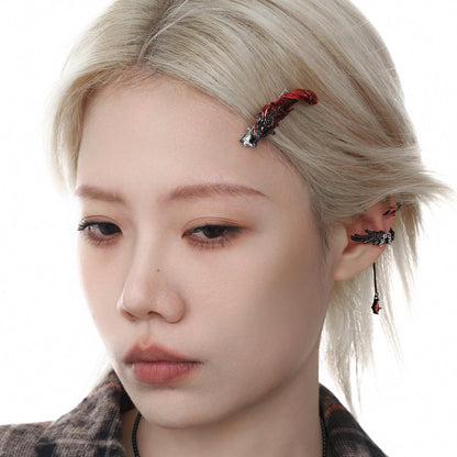 Flame Feather Metal Hair Clip