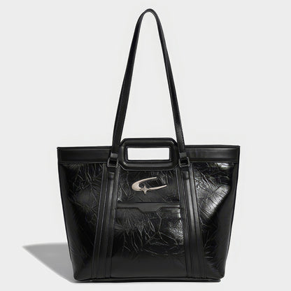 Structured Crinkle Texture Tote Bag