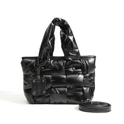 Padded Glossy Quilted Tote Bag