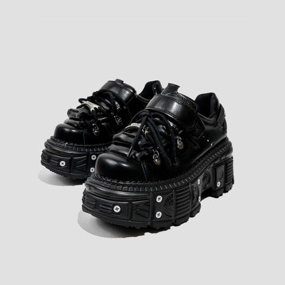 Black Industrial Platform Sneakers