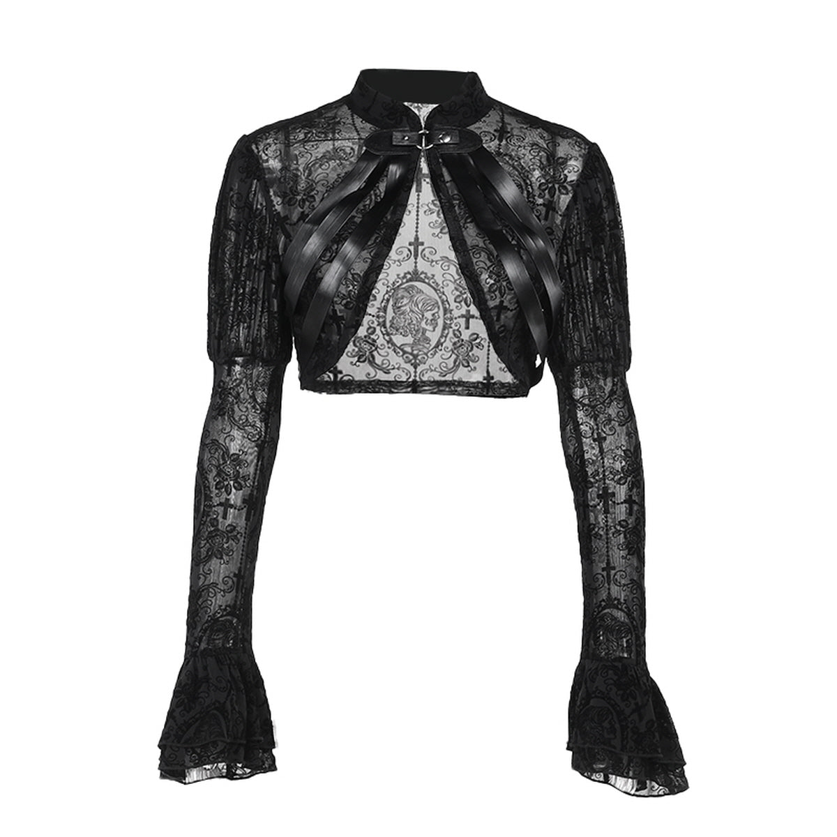 Embroidered Sheer Bolero Jacket