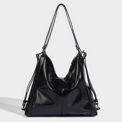 Chain Detail Soft Leather Shoulder Bag