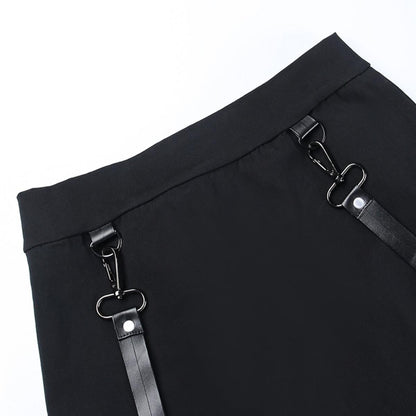 Zip Split Strap Mini Skirt