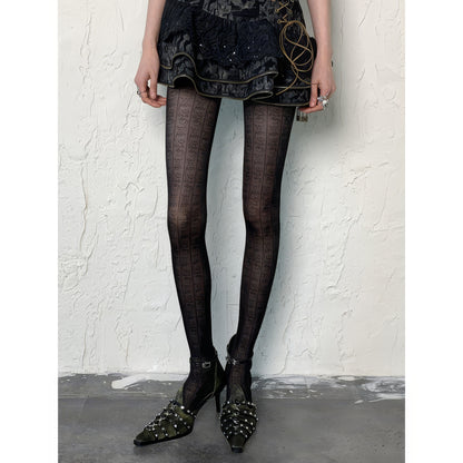 Baroque Floral Pattern Sheer Tights