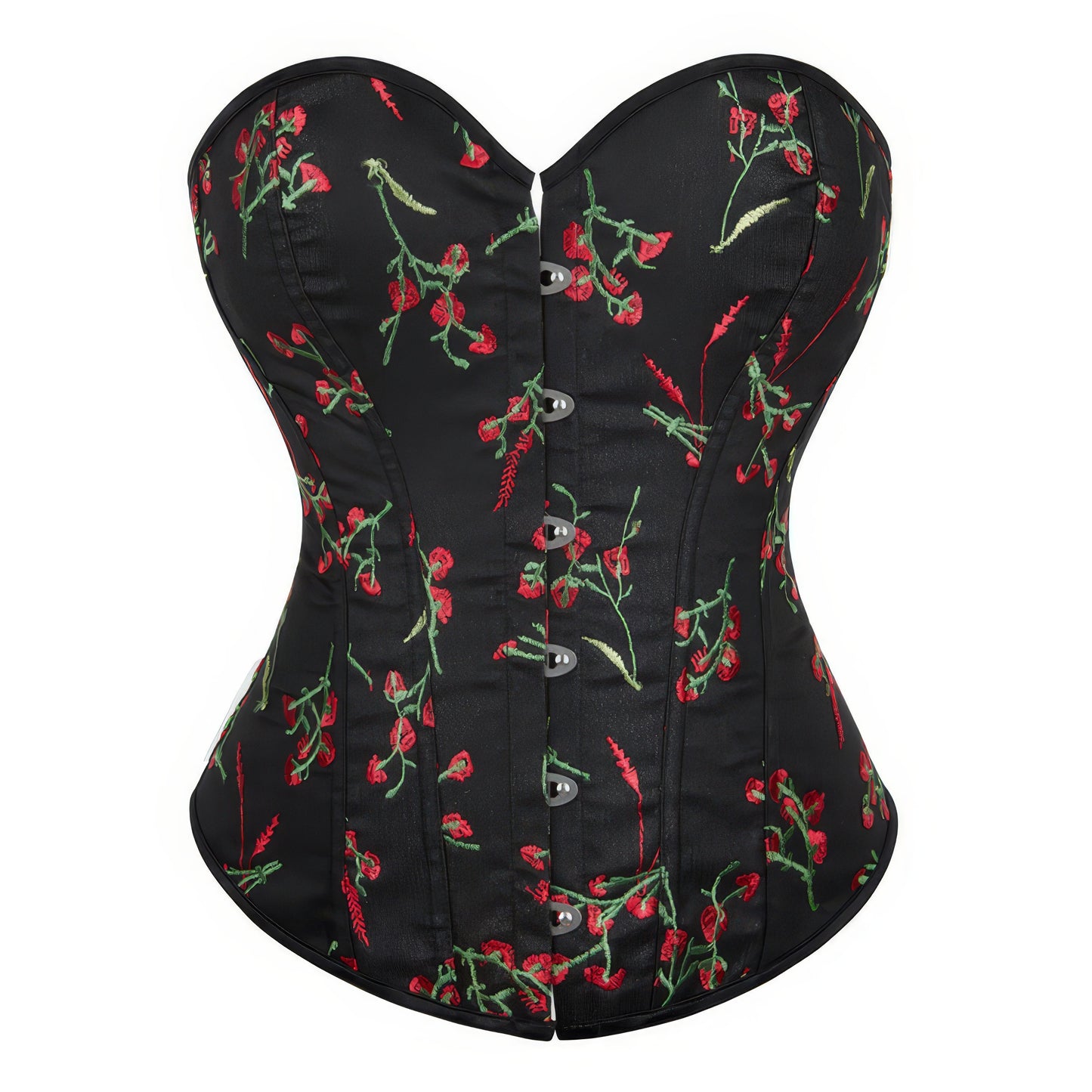 Embroidered Floral Sweetheart Corset Top