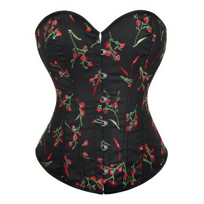 Embroidered Floral Sweetheart Corset Top