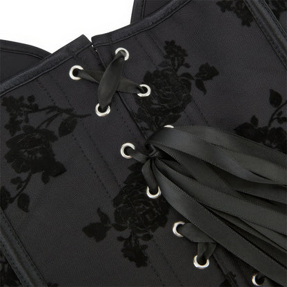 Velvet Floral Embossed Corset Top