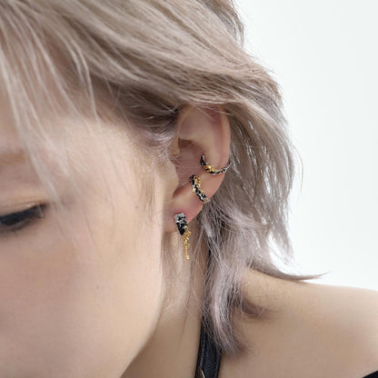Gold Padlock and Key Ear Cuff Set