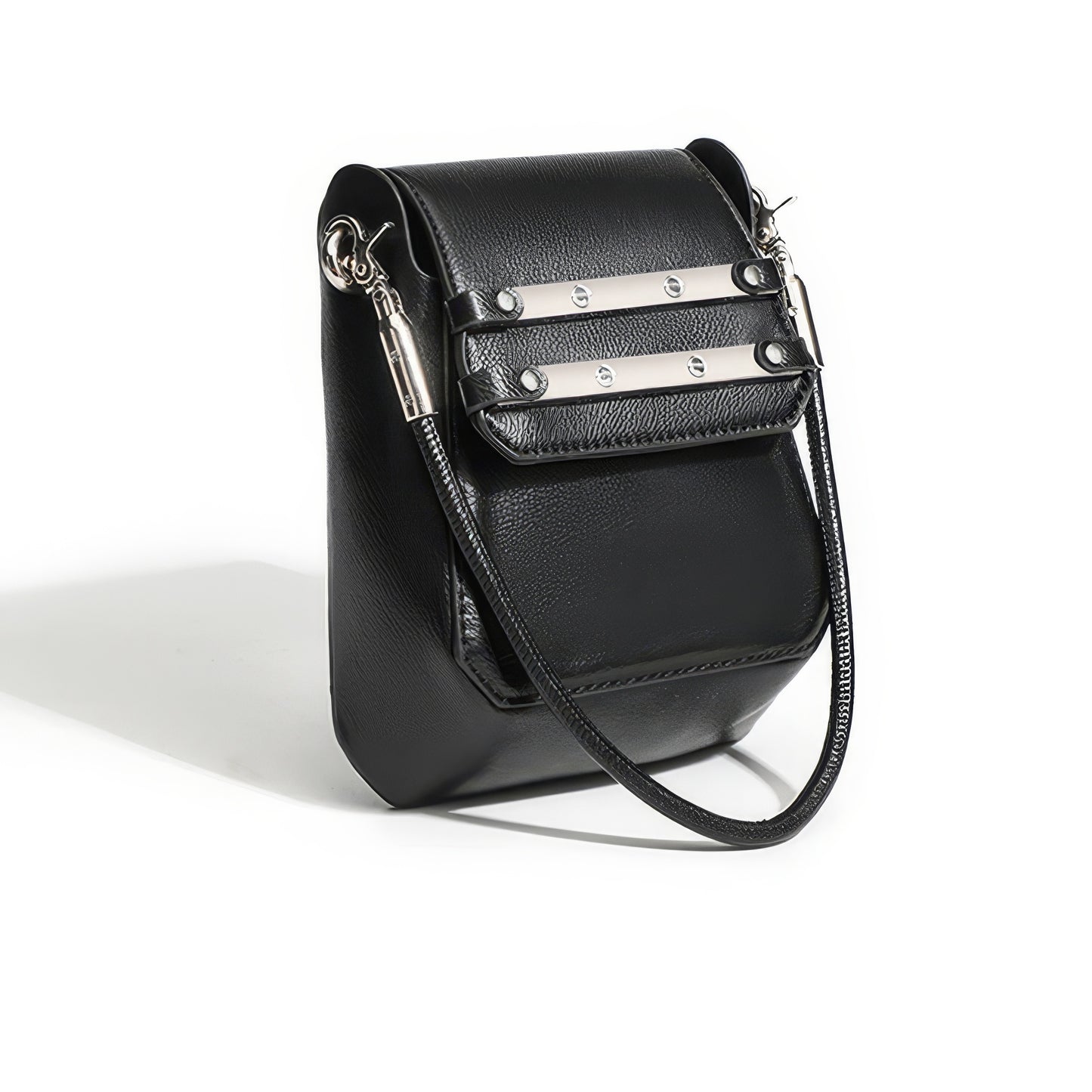 Structured Metal Bar Accent Mini Bag