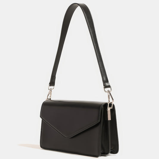 Envelope Flap Faux Leather Crossbody Bag