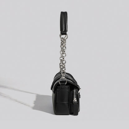 Chain Strap Buckled Pocket Shoulder Bag