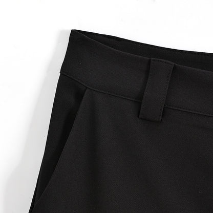 Zipper Detail Wide-Leg Pants