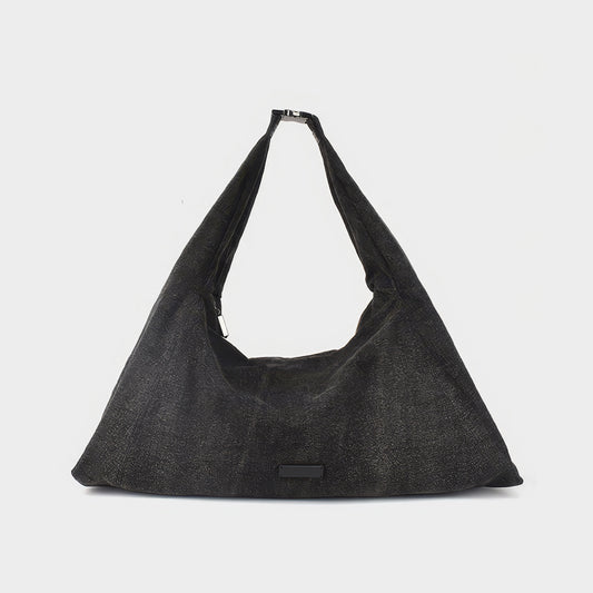Charcoal Washed Oversized Hobo Bag